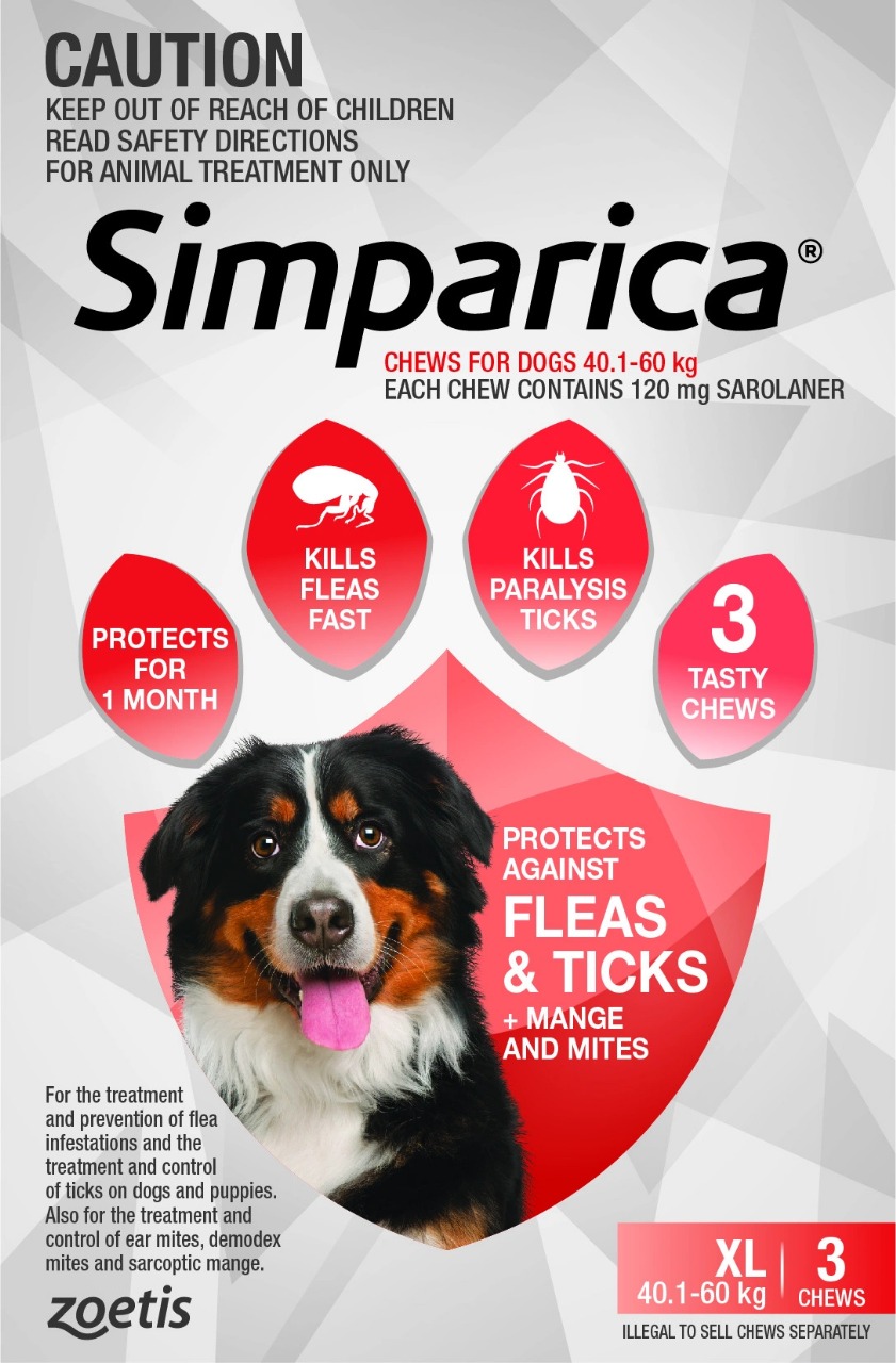 SIMPARICA CHEWS FOR DOGS 40.1-60 KG - CV ARRAYA MAKMUR VETCO